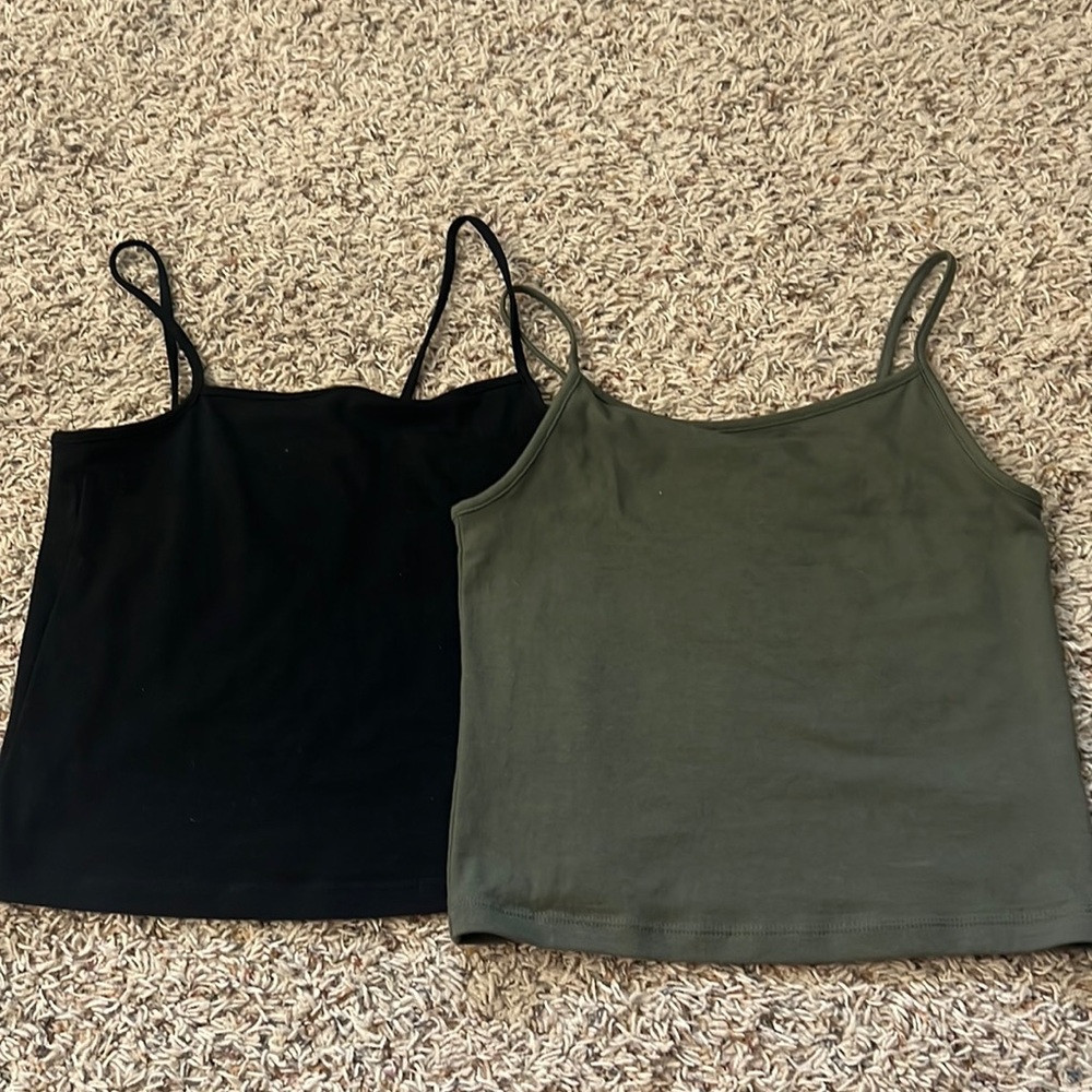 Green and black tank tops. Size small